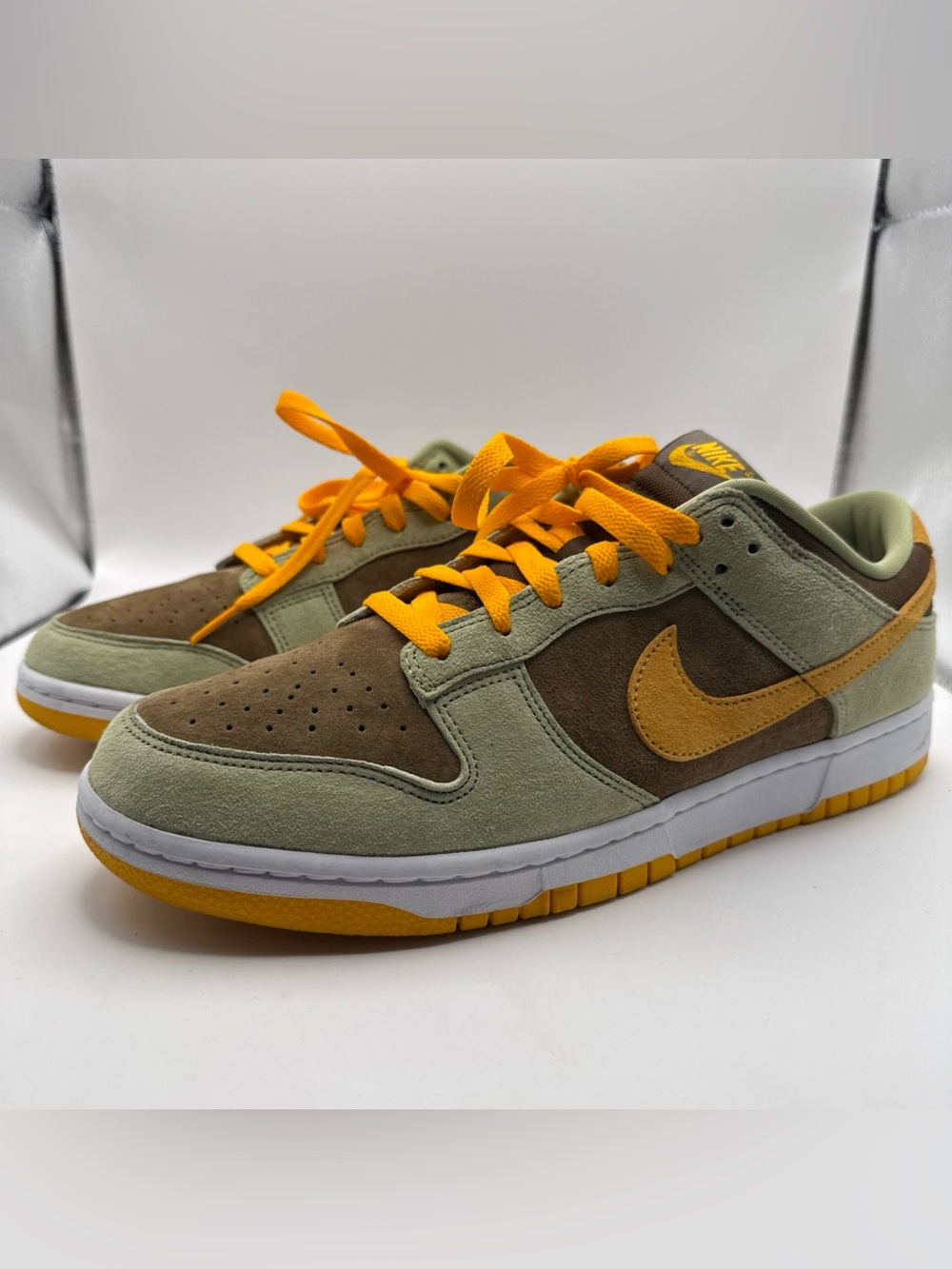 Nike Dunk Low in Olive Green, Brown & Mustard Yellow